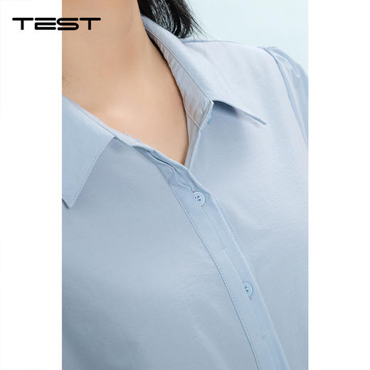 夏上新气质减龄温柔风浅蓝色七分袖衬衫1262002 商品图2