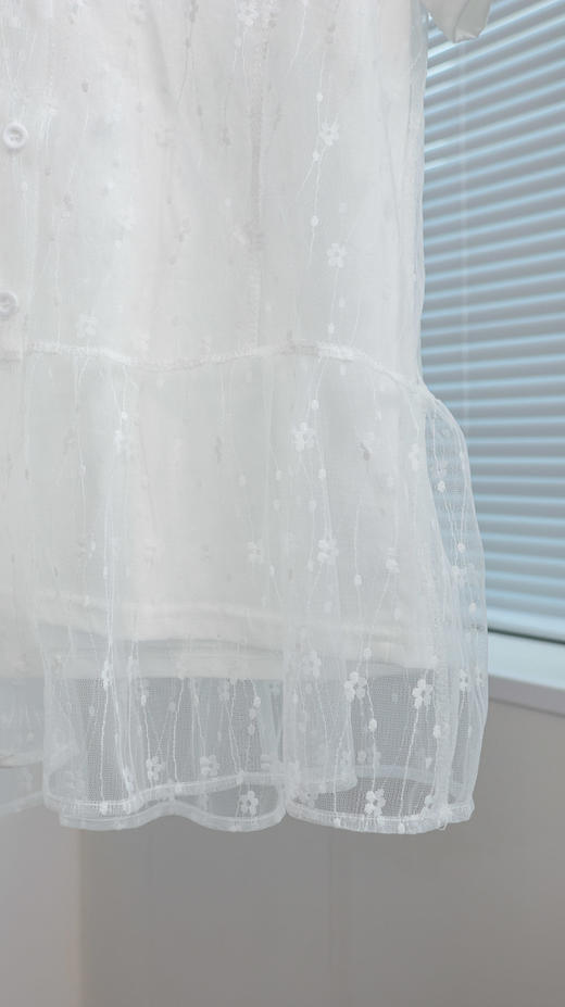 漫游甜心|韩系叠穿蕾丝网纱T恤 商品图3