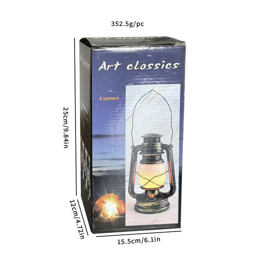 户外旅行复古风手提灯LED悬挂式野营马灯便携多用途仿古露营灯 商品图3