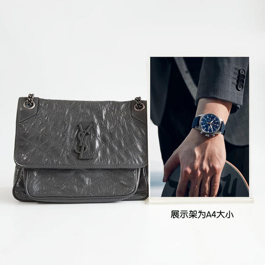 【95新】YSL圣罗兰NIKI系列633158中号灰色D扣niki链条包单肩包女士300326NJS09 商品图8