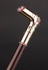 独角鹿西洋古董1890年代法国出品18K黄金手柄镶嵌钻石红宝石蛇木手杖(杖柄可拆卸) 商品缩略图4