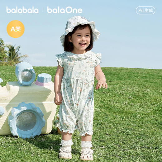 【balaOne】巴拉巴拉宝宝连体衣婴儿哈衣2026新款清新自然可爱萌 商品图0