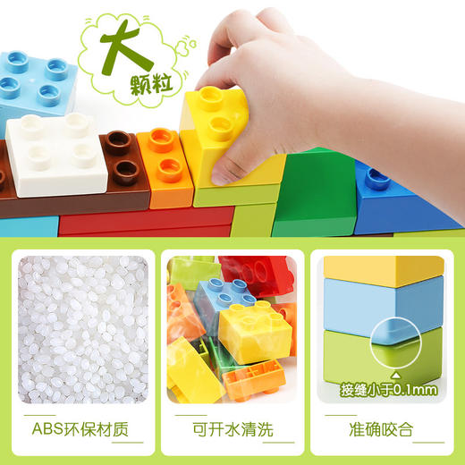 【适合宝宝的入门积木】费乐大颗粒拼插积木 兼容乐高 在玩中学 数字/动物/字母 打造孩子的积木世界 赠收纳桶 商品图3