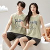 新款棉质睡衣女夏季甜美休闲吊带两件套无袖砍肩家居服夏天 商品缩略图3