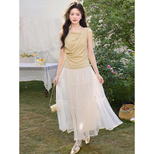 鹿向南【0405/20:00新品前1小时7折限量100件】设计感黄色背心 商品图1