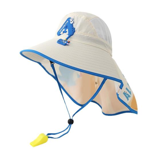 春夏季儿童薄款大帽檐空顶披肩遮阳帽男女宝宝太阳帽护脖防晒帽子可收纳2-9岁 商品图4