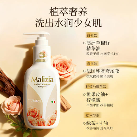 【2瓶赠分装瓶+沐浴露小样10ml*2】意大利进口 玛莉吉亚香氛沐浴露 1000ml/瓶 商品图10