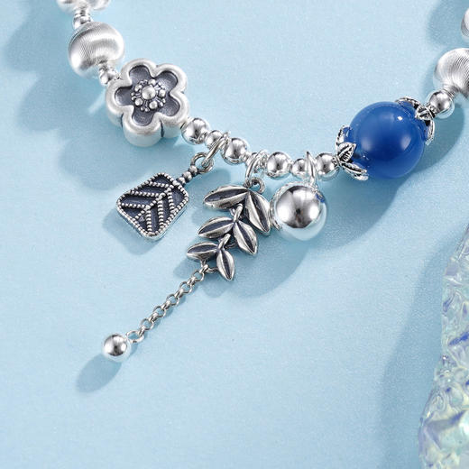 子佩集S925银【蓝海花语】手串【TSB0001-40】纯银手链糖心玛瑙花朵麦穗2509 商品图1