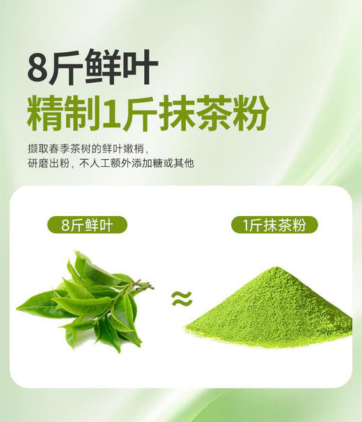 西域美农 铜仁雾青抹茶粉 100%抹茶粉 微苦回甘 商品图2