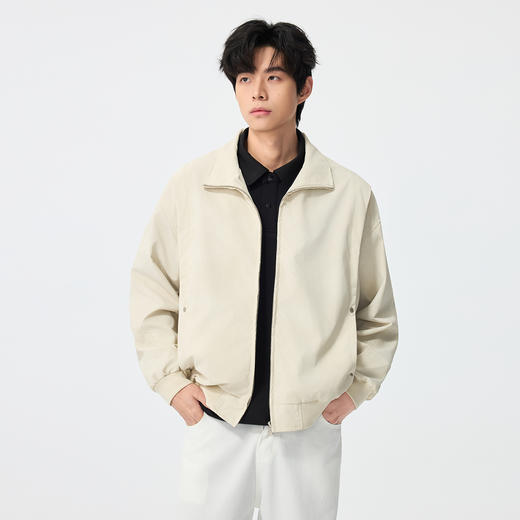 gxgjeans男装【PU】男士翻领夹克26春款纯色时尚潮流百搭宽松青少年外套K&C 商品图3