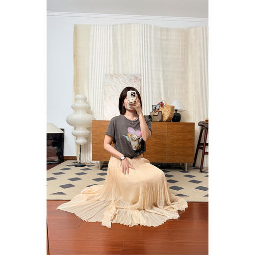 【贝拉推荐】犹抱琵琶 巨美巨仙的纱裙！真丝混纺不规则 压褶长半裙 巨幅摆飘无比逸款 仙女们必入款！ 商品图2