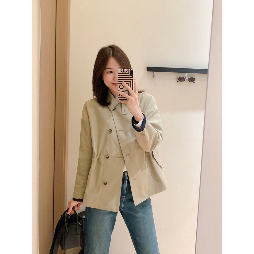 YAW55163撞色短款风衣