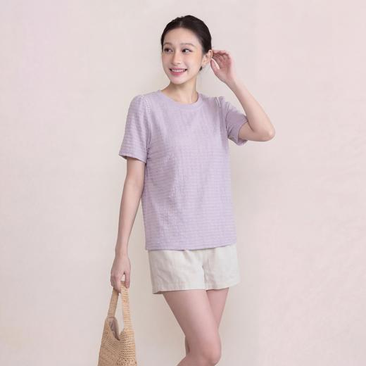 奢姿大码女装2026夏季减龄钉珠织带圆领T恤胖妹妹肌理感时尚上衣9962172135 商品图1