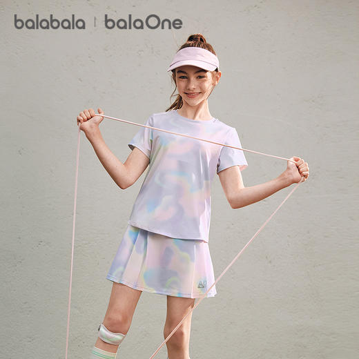 【balaOne】巴拉巴拉童装女童短袖t恤儿童2026新款夏速干上衣收腰 商品图0