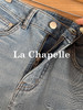 专柜实拍【时髦通勤】拉夏贝尔/La Chapelle显瘦有型单扣后腰撞色标简约设计感微弹直筒窄版牛仔裤 商品缩略图4
