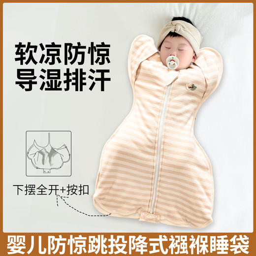 【适配各种温度！宽松不勒】婴儿投降式夏薄透气防惊跳睡袋春秋冬夹棉纯棉宝宝襁褓防踢被。xb 商品图3