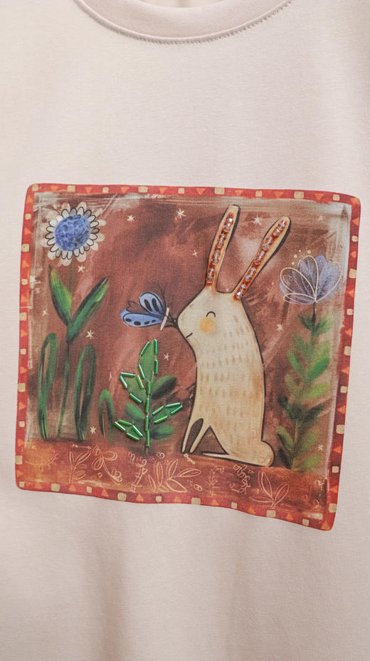 艺术设计卡通印花兔兔T恤 商品图3