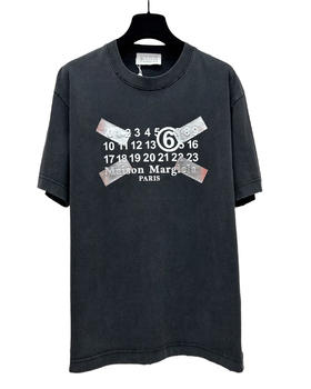 中性款破损印花短袖T恤he016