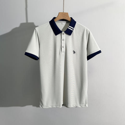 哈吉斯经典POLO刺绣 撞色翻领+袖口包边， 商品图3
