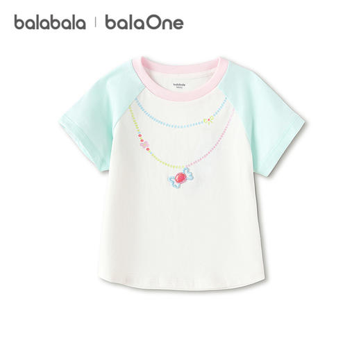 【balaOne】巴拉巴拉儿童短袖t恤女童2026新款夏装撞色插肩袖上衣 商品图4