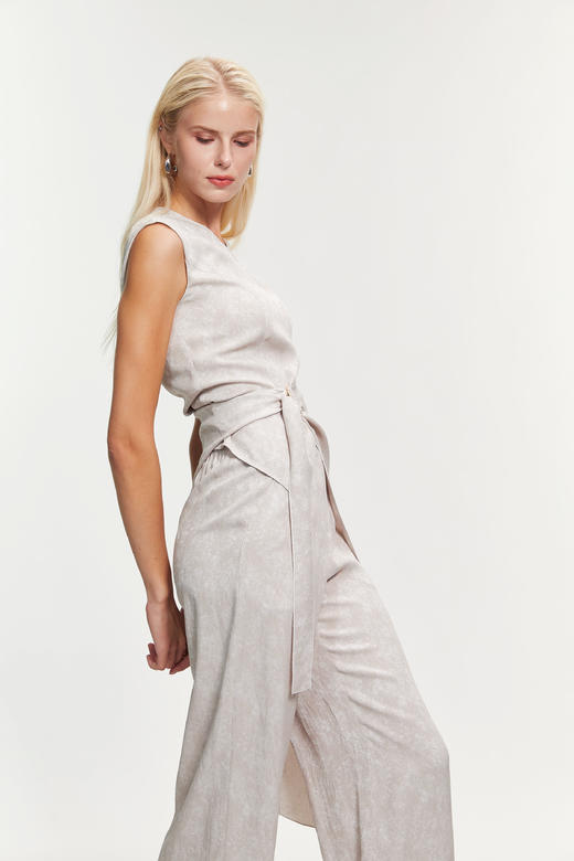 SAFICOO 不对称绑带醋酸无袖衬衣 商品图2