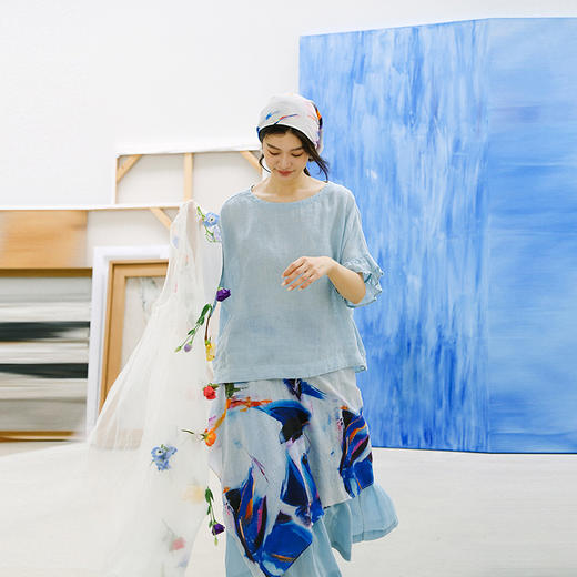 绽放183朵/「绽放-1」围裙*zijun联名系列天丝锦印花可调节屁帘女 商品图2