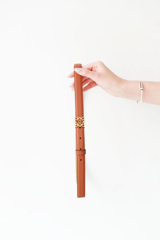 鹅卵纹小牛皮+黄铜五金，法式复古高定氛围感窄边牛皮腰带E040260 商品图11