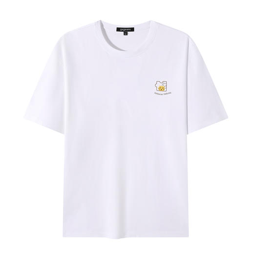 gxgjeans男装【100%棉】男士T恤26夏款重磅舒适透气落肩印花短袖男K&C 商品图4