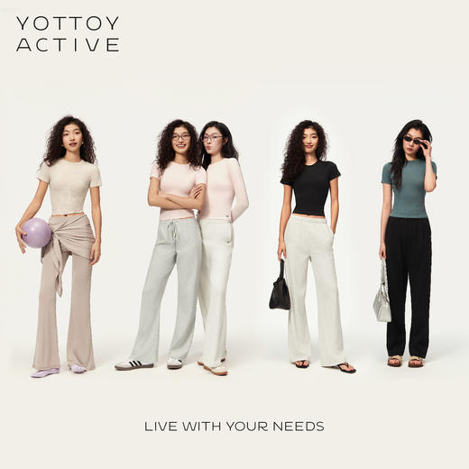 YOTTOY小蛮腰高棉短袖柔软修身瑜伽服运动跑步训练普拉提健身衣夏 商品图4