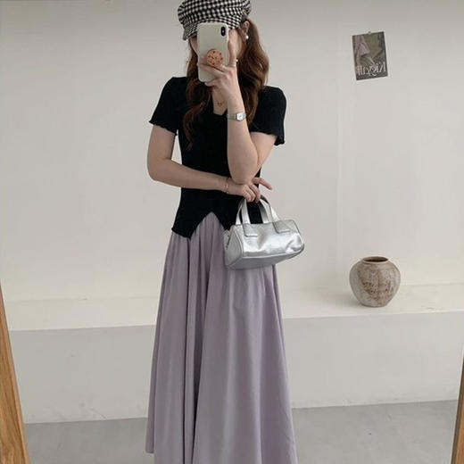 【89元/整套|韩系仙女套装】收腰木耳上衣+飘逸仙女裙裤，温柔显瘦 商品图0