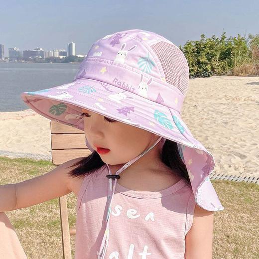 儿童帽子夏宝宝渔夫帽薄款男女儿童遮阳帽大帽檐沙滩帽透气可折叠 商品图4