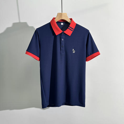 哈吉斯经典POLO刺绣 撞色翻领+袖口包边， 商品图0