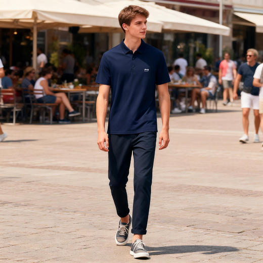 【JEEP SPIRIT冰丝无痕POLO衫速干衣JP-CS261199款 】翻领无缝压胶  亲肤柔软不闷汗  冰感面料85%锦纶+15%氨纶 商品图1