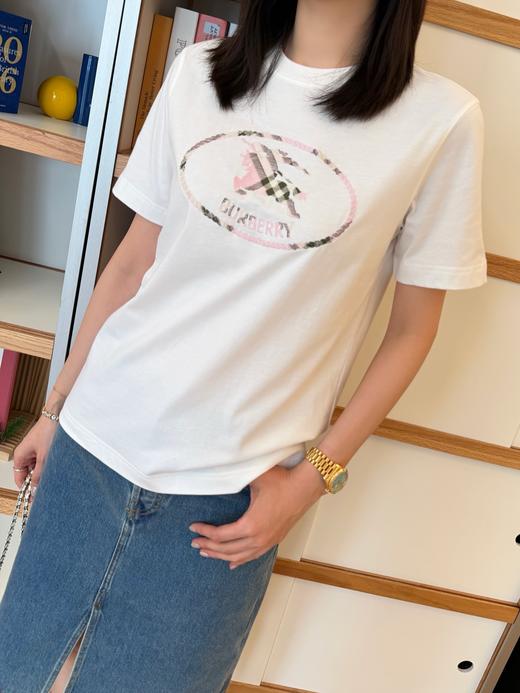 巴宝莉 26ss新款粉色战马短袖 商品图4