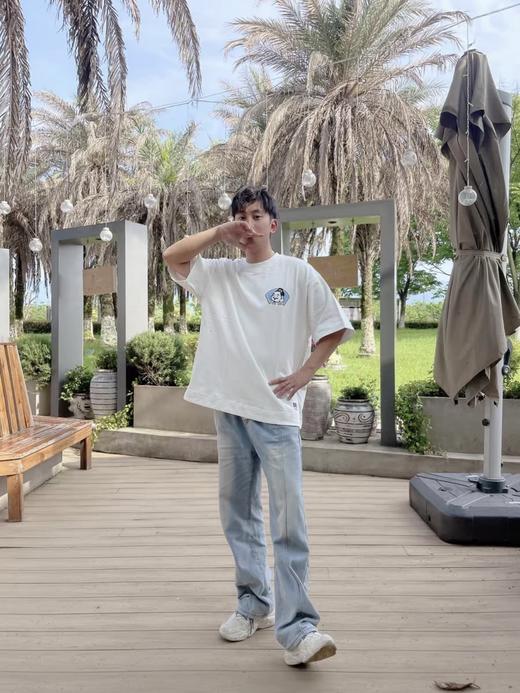 原单，没吊牌，EVISU（福神）笑面佛米白宽松短袖 T 恤 商品图4