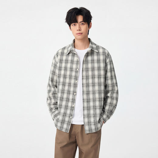 gxgjeans男装【青春流行】格子衬衫26春款时尚百搭校园户外青少年外套上衣男K&C 商品图2