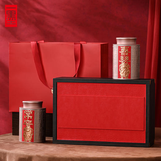 喜乐常安-2圆罐红色茶叶礼盒包装PA 商品图0