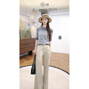 火桐hooton 清冷木质调盐缩棉麻直筒裤 商品缩略图0
