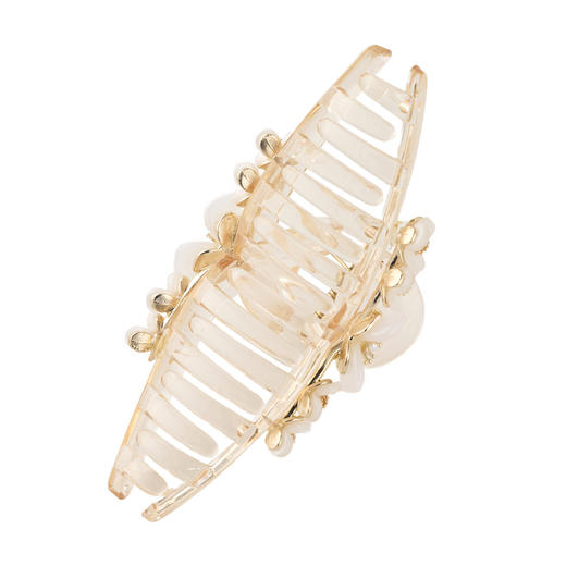 三彩2026新款立体花朵仿珍珠透明抓夹发夹轻盈百搭半扎发通勤仙气 商品图4