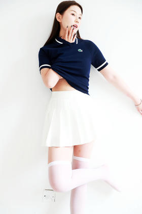 高尔夫针织衫，胸口小标工艺。刺绣设计条纹翻领气质PoloE040288