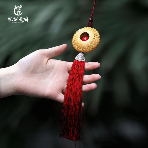 【锦绣竹安非遗礼盒】礼好天府非遗蜀锦框画摆件挂架+竹编挂件+瓷胎竹编盖碗三件套伴手礼  四川特色国潮文创 公司企业高档礼品 客户送礼纪念品 支持定制 商品图8