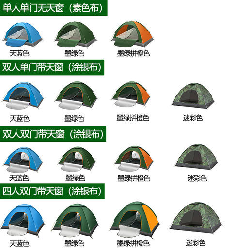 帐篷户外3-4人全自动账蓬 2人单双折叠野外露营便携式帐篷 商品图1