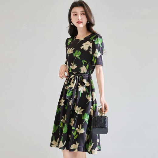 「高货sh」全新升级【铂金会员257/天猫349/差价92】(04548)洛诗琳法式轻奢优雅印花连衣裙2026新款收腰显瘦A字茶歇裙 商品图1