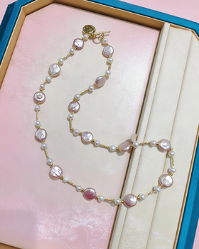 巴洛克纽扣珠 5.5-11mm淡水珍珠项链 不规则艺术感 不撞款 [发：10]