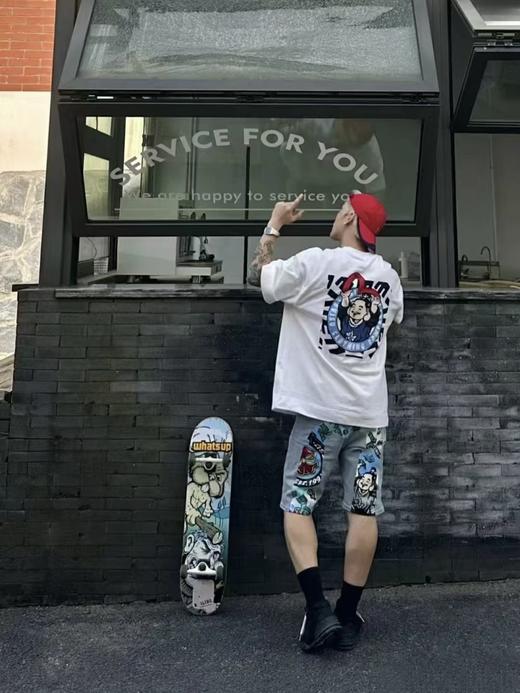原单，没吊牌，EVISU（福神）笑面佛米白宽松短袖 T 恤 商品图0