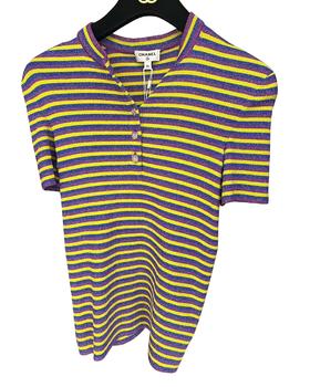 女款修身条纹针织上衣ji025