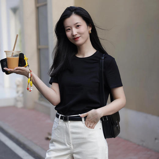 2件自动改价119包邮~官网199！三防全棉情侣小白T 长绒棉科技基础圆领百搭短袖 防水、防油、防污打底衫上衣短袖T恤内搭 商品图2