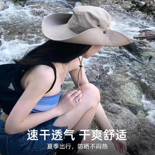 【速干透气！遮阳百搭】西部牛仔帽女可收纳户外登山遮阳帽日系渔夫帽夏季徒步旅游大檐帽。xb 商品图1