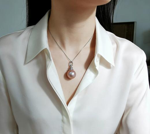 爱迪生大龙珠 15mm单颗珍珠吊坠 纯银扣 霸气显白 锁骨链 [发：11] 商品图1