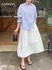 【UPF50+】阿菁娜春季新款山本半裙UPF50+凉感抗皱3D立体剪裁拼接花苞量感F31C213025 商品缩略图2